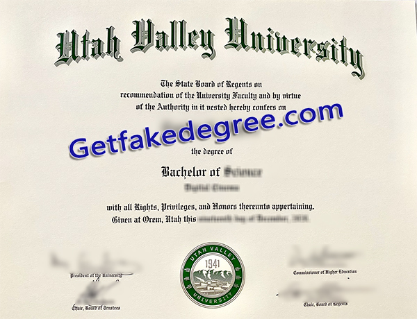 Utah Valley University degree, Utah Valley University diploma