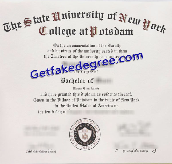 SUNY Potsdam diploma, SUNY degree