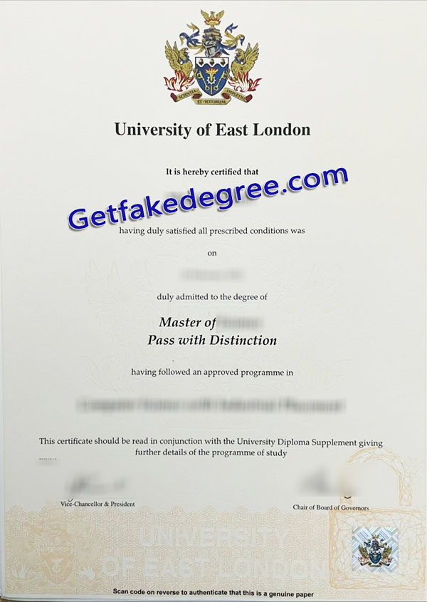 University of East London diploma